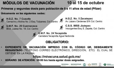 Hasta que alcancen las dosis,  vacunarán contra covid a niños