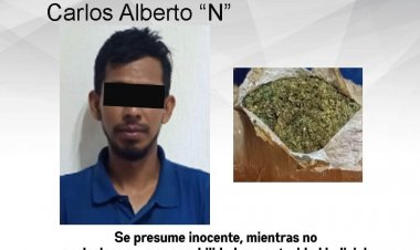 Sospechoso en vehículo sin placas fue revisado; le encontraron presunta droga