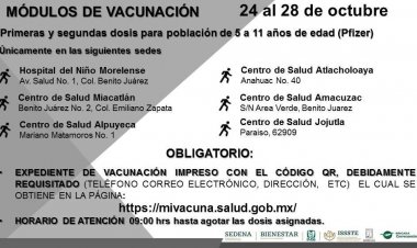 Continúa una semana más vacunación anticovid para niños