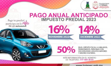 Ofrece Jiutepec su plan de pago de predial anticipado, con rifa incluida