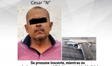 En calles de Yautepec, individuo fue delatado por portar arma prohibida