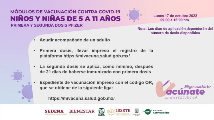 Nueva oportunidad de vacunar contra covid a niños de 5 a 11