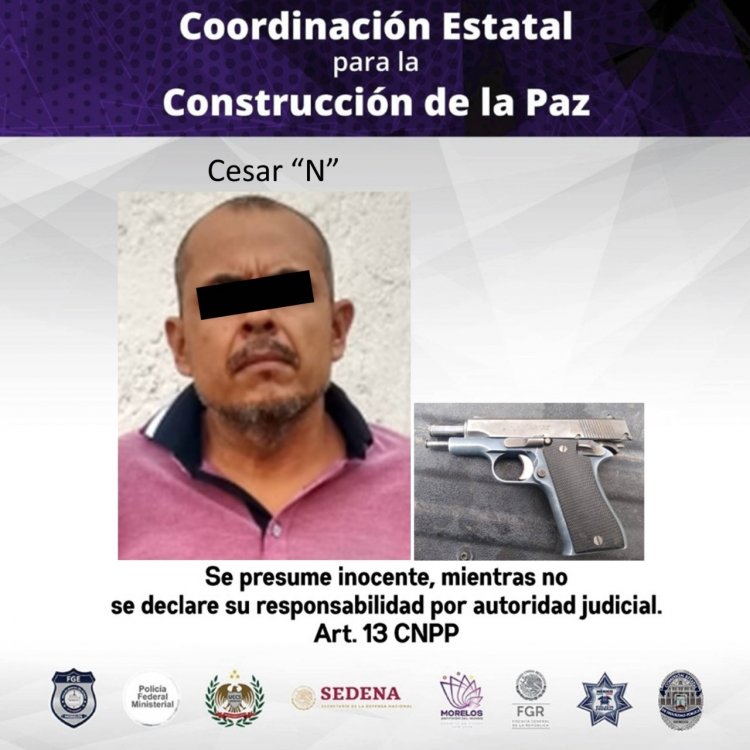 En calles de Yautepec, individuo fue delatado por portar arma prohibida
