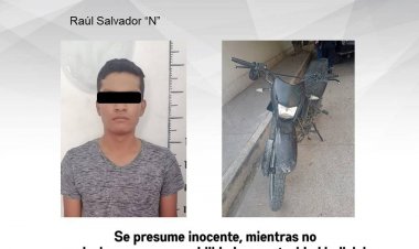 Capturado, el joven Raúl Salvador por manejar una motoneta robada