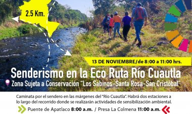 A partir de este domingo arranca la eco ruta “Río Cuautla por la Biodiversidad"