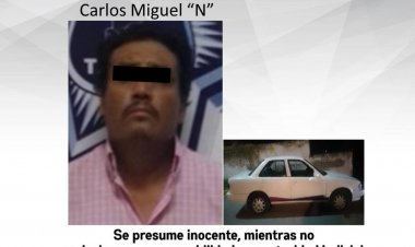 Cayó este sujeto con un auto robado en Temixco