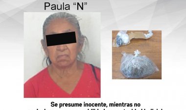 Una abuelita quedó aprehendida con aparente droga en Cuautla
