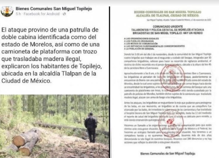 Policías de Morelos y talamontes  atacaron a brigadistas de Topilejo