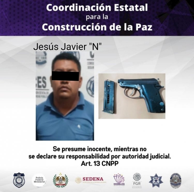 Cayó este individuo en Jiutepec con un arma prohibida