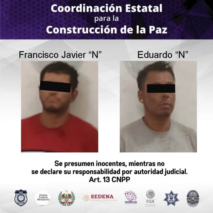 Acusados de robo de vehículo y amenazas, capturaron a estos 2