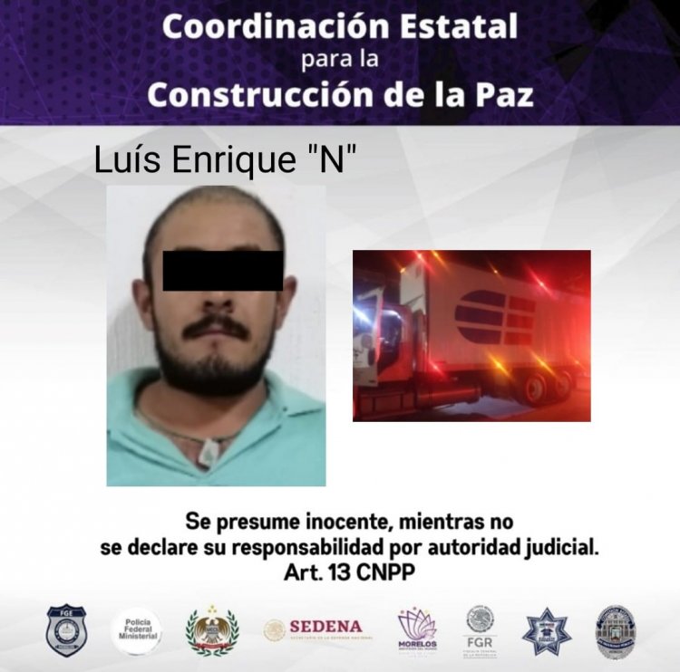Fue detenido con un tractocamión  robado en el municipio de Jiutepec