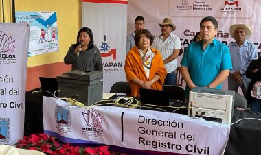 Entregaron actas de nacimiento de forma gratuita en Hueyapan