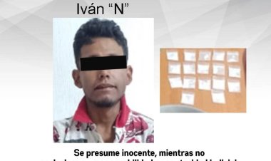 Iván, aprehendido con presunta cocaína en la Col. Lázaro Cárdenas de la capital