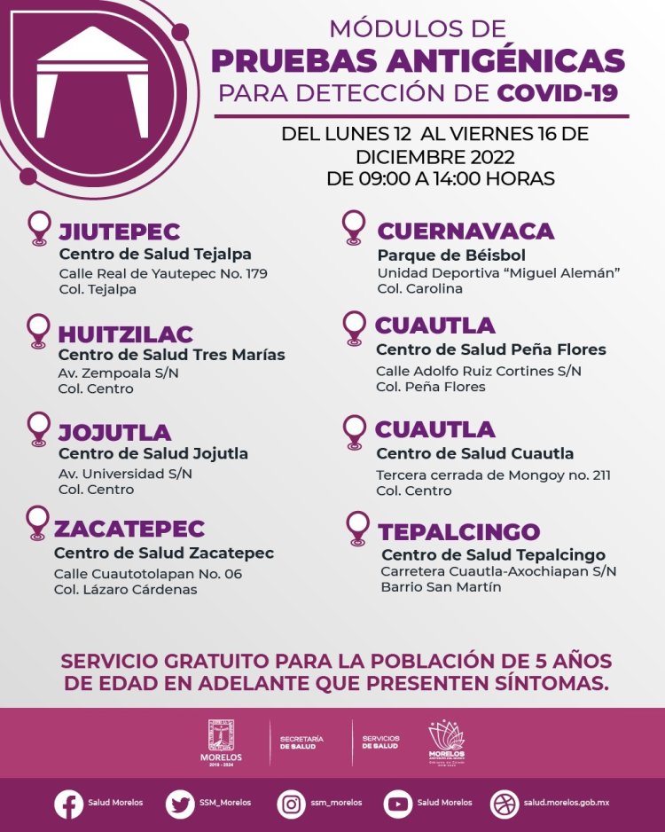 Hay posibilidad de detectar covid en estos lugares; incluyen a Cuernavaca