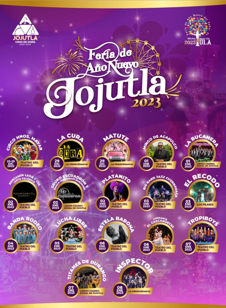 Jojutla te espera en su Feria de Año Nuevo, en honor al Señor de Tula 2023