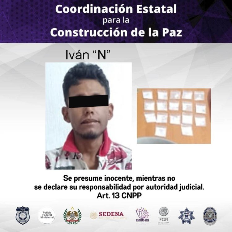 Iván, aprehendido con presunta cocaína en la Col. Lázaro Cárdenas de la capital