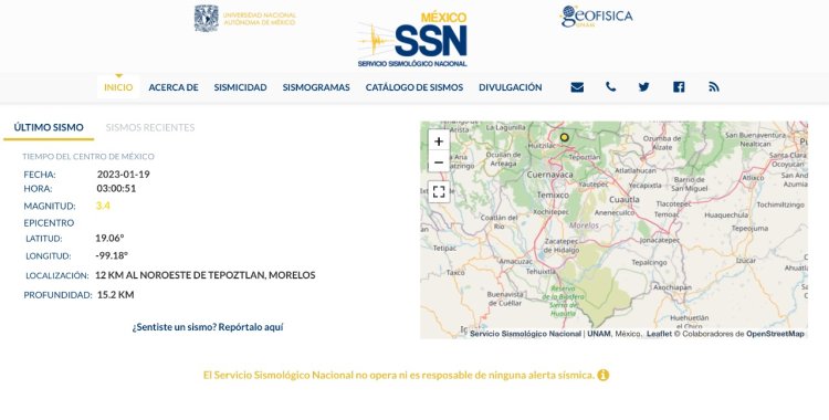 Se confirmó saldo blanco tras temblor con epicentro en Morelos