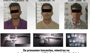 Este trío portaba armas prohibidas en Zacatepec y fue aprehendido