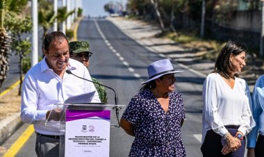 Entregó Cuauhtémoc Blanco una obra de reconstrucción de vía Tezoyuca-Chiconcuac