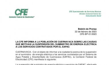 Se justifica CFE por dejar sin agua a miles: SAPAC incumplió, acusa