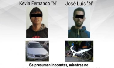 Cuatro sujetos fueron capturados por posesión de vehículo robado