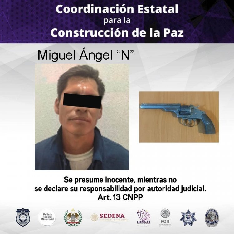 Cayó el treintañero Miguel Ángel, de Jiutepec, por traer un arma prohibida