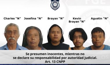 Cuatro hombres y una mujer, detenidos por la AIC durante un cateo en Cuautla