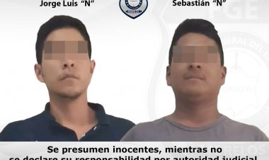 Jorge Luis y Sebastián, detenidos por doble homicidio calificado
