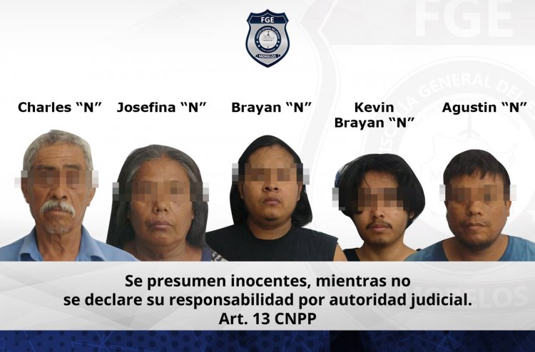 Cuatro hombres y una mujer, detenidos por la AIC durante un cateo en Cuautla