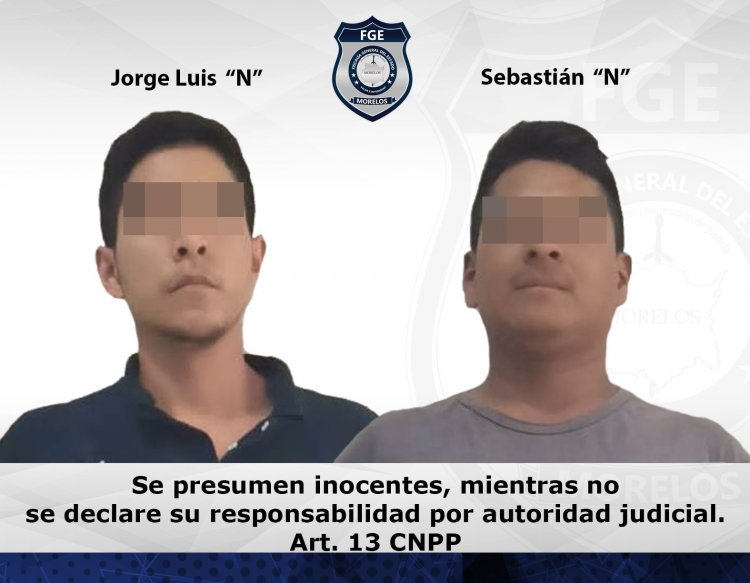 Jorge Luis y Sebastián, detenidos por doble homicidio calificado