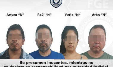 Tres hombres y una mujer, asegurados con droga y armas ilegales en Tetecala
