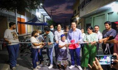 Inaugura pavimentación y  alumbrado público Jojutla