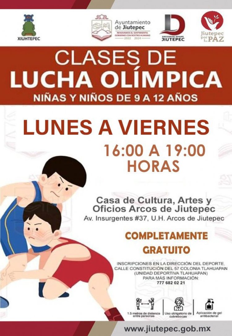 En Jiutepec ofrecen clases gratuitas de lucha olímpica
