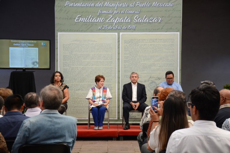 Resguarda Cuernavaca réplica del ¨Manifiesto al pueblo mexicano¨, firmado por Zapata