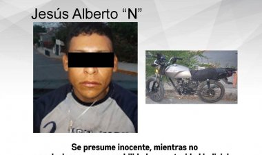 Lo pescaron con una moto robada en Emiliano Zapata