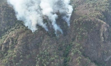 Dura lucha de combatientes del fuego con incendio en Tepoztlán-Tlayacapan