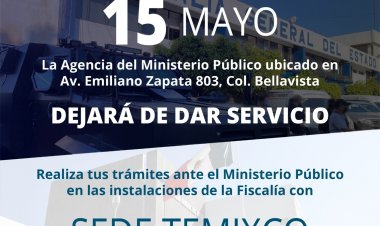 La Fiscalía General del Estado ya no dará servicio en Av. Zapata