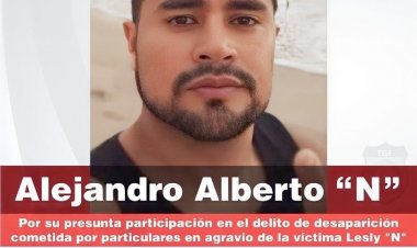 Emiten una ficha de búsqueda en contra del aparente culpable de desaparición de Lesly