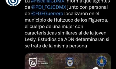 Se encontró cuerpo con características similares al de Lesly