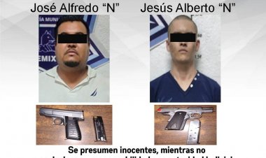 En la madrugada, los aseguraron por portar armas prohibidas por la ley