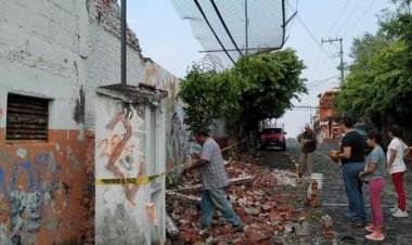 Árboles y bardas caídas en Cuernavaca por lluvia