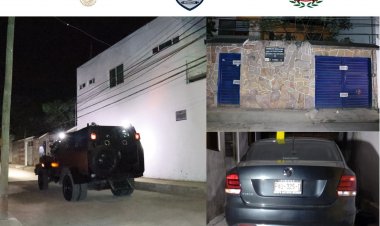 FGE y militares aseguran inmueble que se usaba para tráfico de autos robados