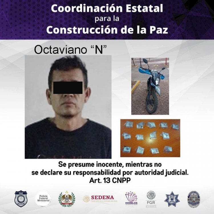 Octaviano traía un vehículo robado y droga en Cuernavaca, según la Policía