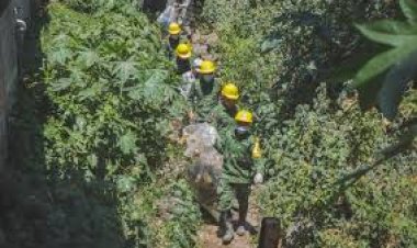 Soldados coadyuvan en limpieza de barrancas ante riesgos por lluvias
