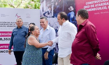 Inaugura gobernador, construcción de alcantarillado en Anenecuilco