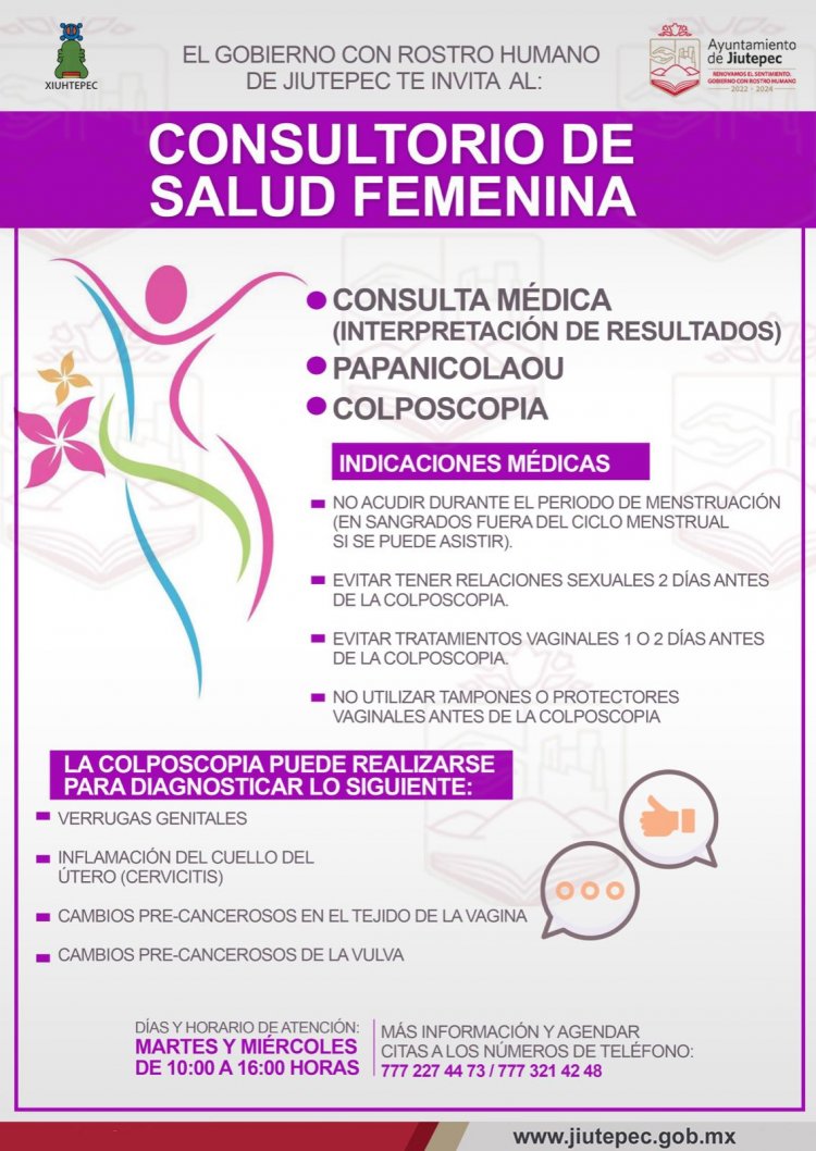 Abrirá Jiutepec un consultorio en favor de la salud femenina