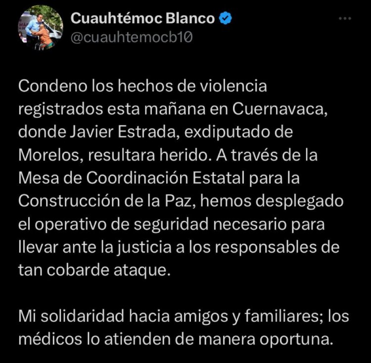 De cobarde, califica gobernador el ataque, a Estrada González