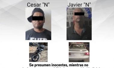 Éstos cayeron con moto y auto robados en E. Zapata y Ayala