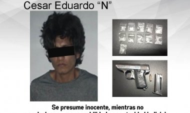 En Jojutla, un hombre fue sorprendido con arma prohibida por la ley y cristal