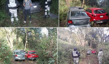 Escondidos en el bosque de Tres Marías,fueron recuperados 3 vehículos robados